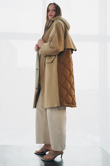 PARKA COMBINADA ZW COLLECTION - Beige de Zara