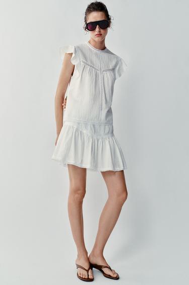 FALDA PANTALÓN ROMÁNTICA ENTREDOSES - Crudo de Zara - Imagen 0