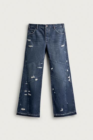 SEAM DETAIL FLARE FIT JEANS - Blue by Zara