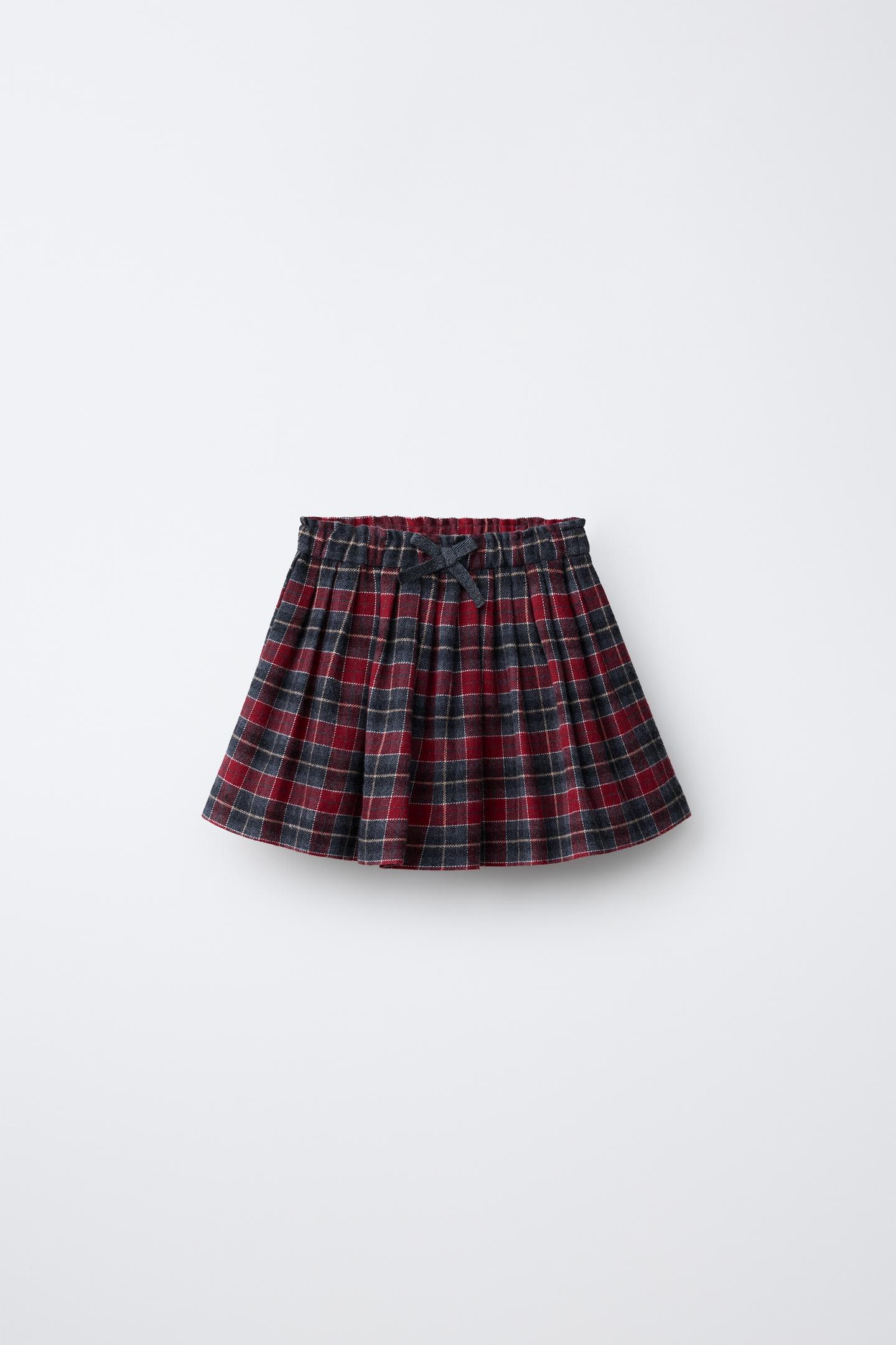 Детская юбка Zara Plaid Print, цвет: Красный