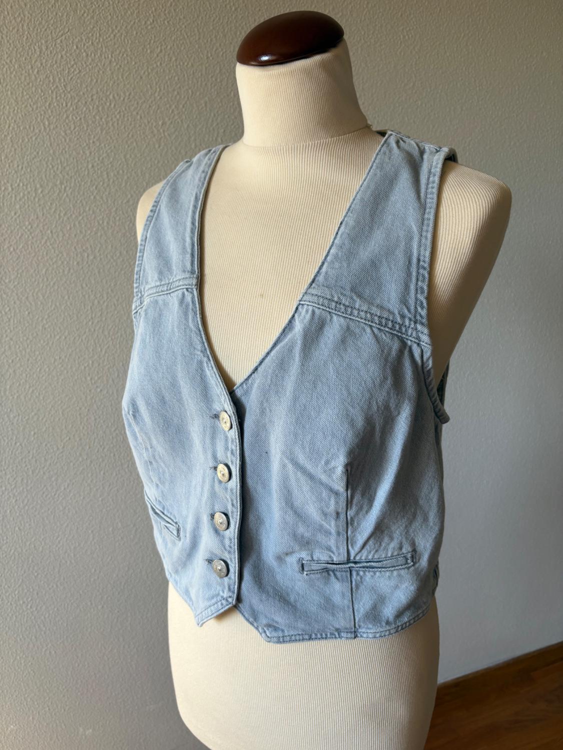 Z1975 DENIM CROPPED WAISTCOAT - Image 2