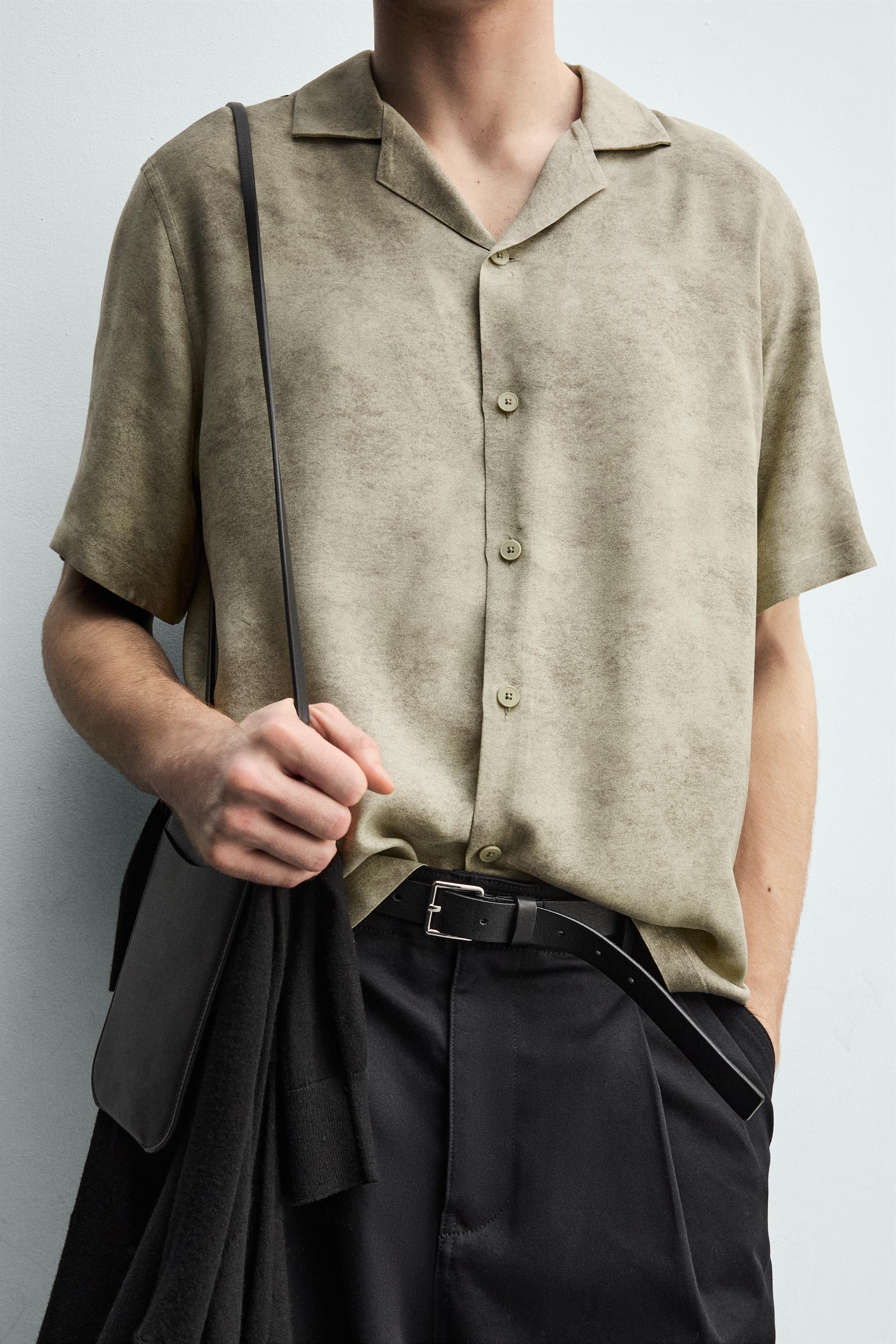 RELAXED FIT SATIN EFFECT SHIRT