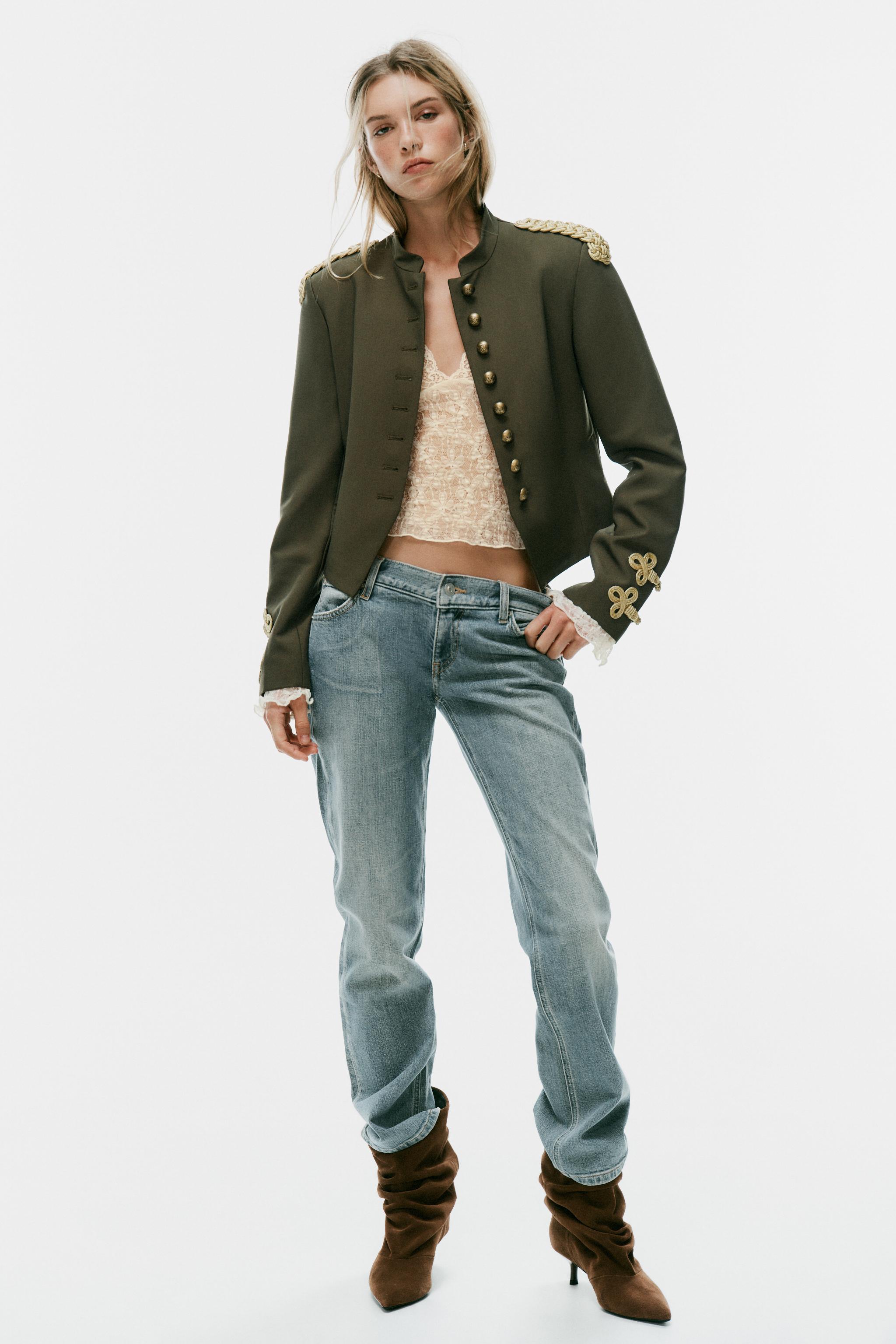 TRF LOW-RISE SLIM JEANS — Blue / Gray