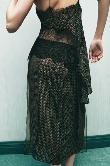 100% VISCOSE PRINTED PAREO SKIRT - Green by Zara - Image 2