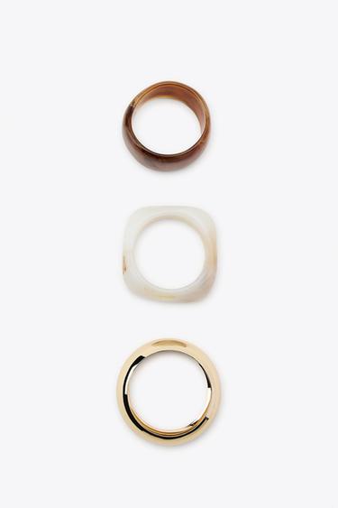 PACK OF 3 RIGID BRACELETS - Golden by Zara - Image 4