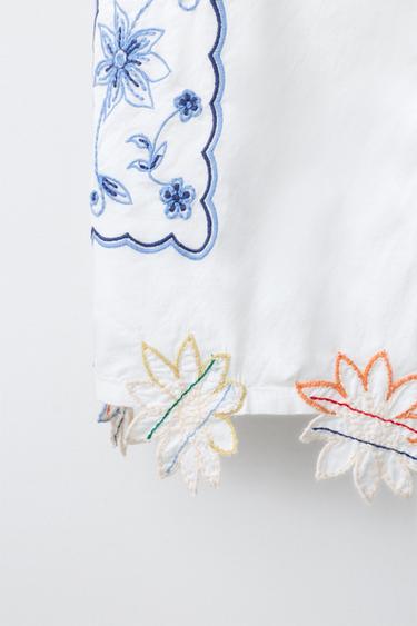 TOP BRODERIES PATCHWORK - Écru de Zara - Image 3