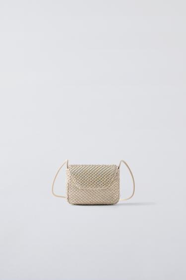 СУМКА СО СТРАЗАМИ — Небеленый от Zara — изображение 0