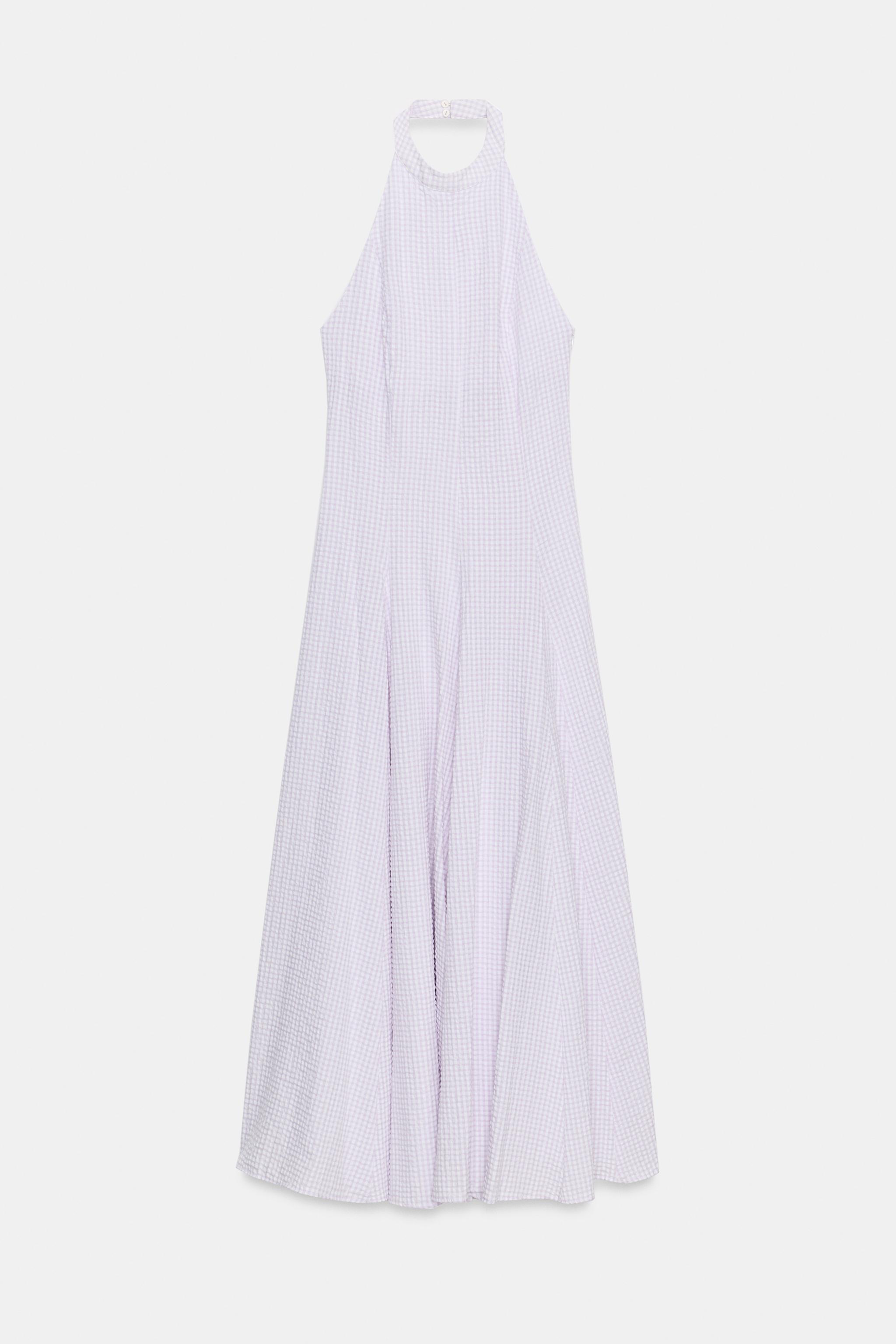 ROBE HALTER VOLUME À CARREAUX VICHY