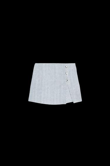 Zara STRIPED SKORT - Blue / White - Image 0