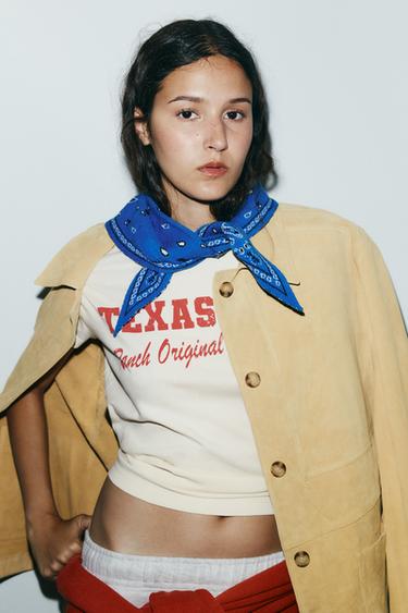 PRINTED KNIT BANDANNA - Bluish by Zara