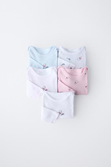 Zara 五件裝小綿羊連體衣 - 粉紅色