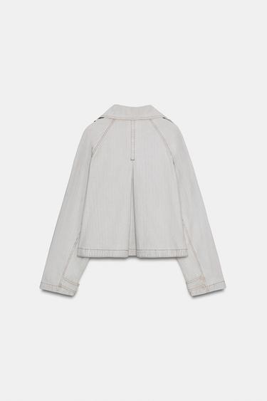 VESTE CHEVRON EFFET DÉLAVÉ - Bleu / Gris de Zara - Image 6