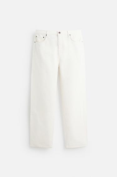 JEANS STRAIGHT FIT ALGODÓN - CÁÑAMO - Blanco roto de Zara