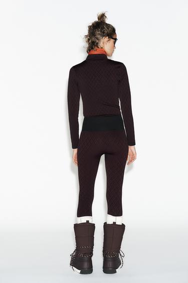 JACQUARD SEAMLESS SKI COLLECTION LEGGINGS - Burgundy by Zara - Image 2