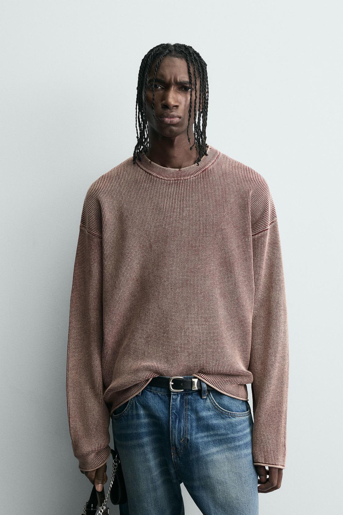 WAFFLE TEXTURED SWEATER