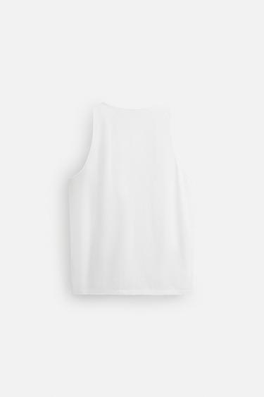 RELAXED FIT TANK TOP - White by Zara - Image 6