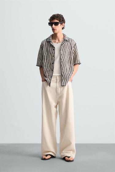 CAMISA EM CROCHÊ COM ONDAS - Multicolor da Zara - Imagem 0