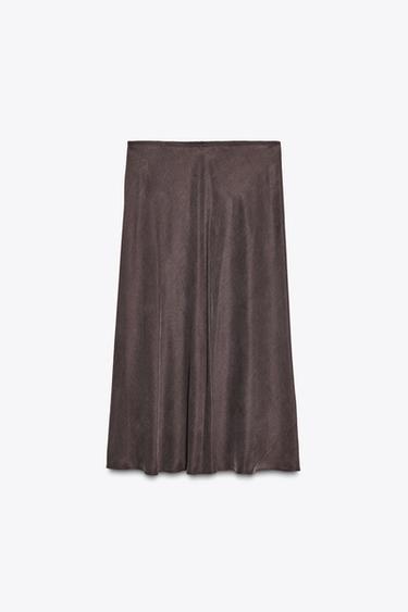 ZW COLLECTION MIDI SKIRT - Brown by Zara