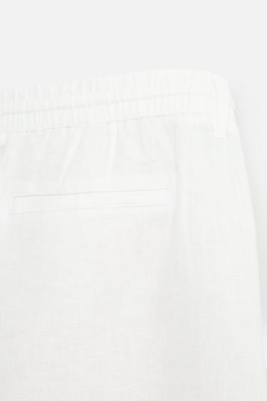 100% LINEN BERMUDA SHORTS - White by Zara - Image 8