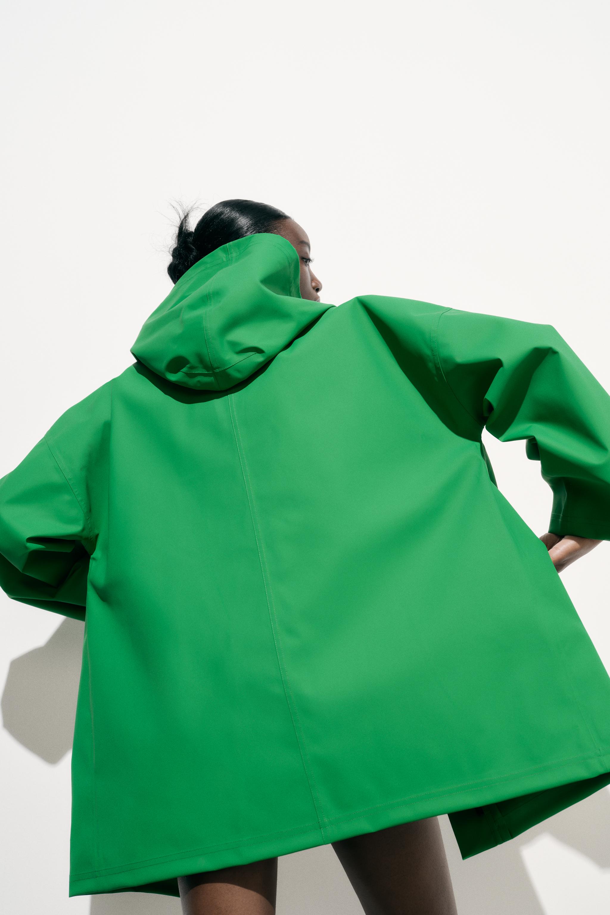 Zara green sale raincoat