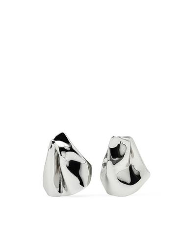 Zara Medium-sized earrings with pleats - Silver