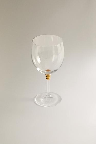 CRYSTALLINE WINE GLASS WITH GOLD DETAIL - Gold by Zara - Image 0