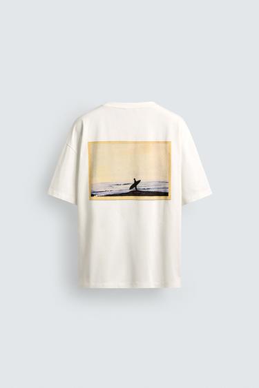 MAJICA S FOTOGRAFSKIM POTISKOM PUKAS SURF X ZARA - Belkasta od Zare