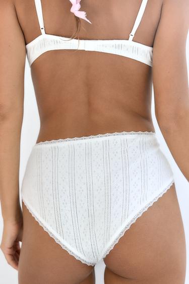 LACE TRIANGLE BRA - White by Zara - Image 3