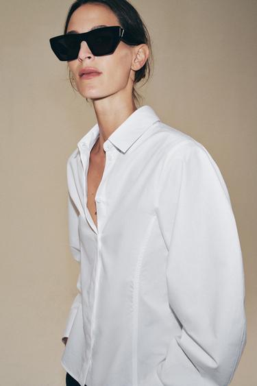 CHEMISE EN POPELINE ZW COLLECTION - Blanc de Zara - Image 3