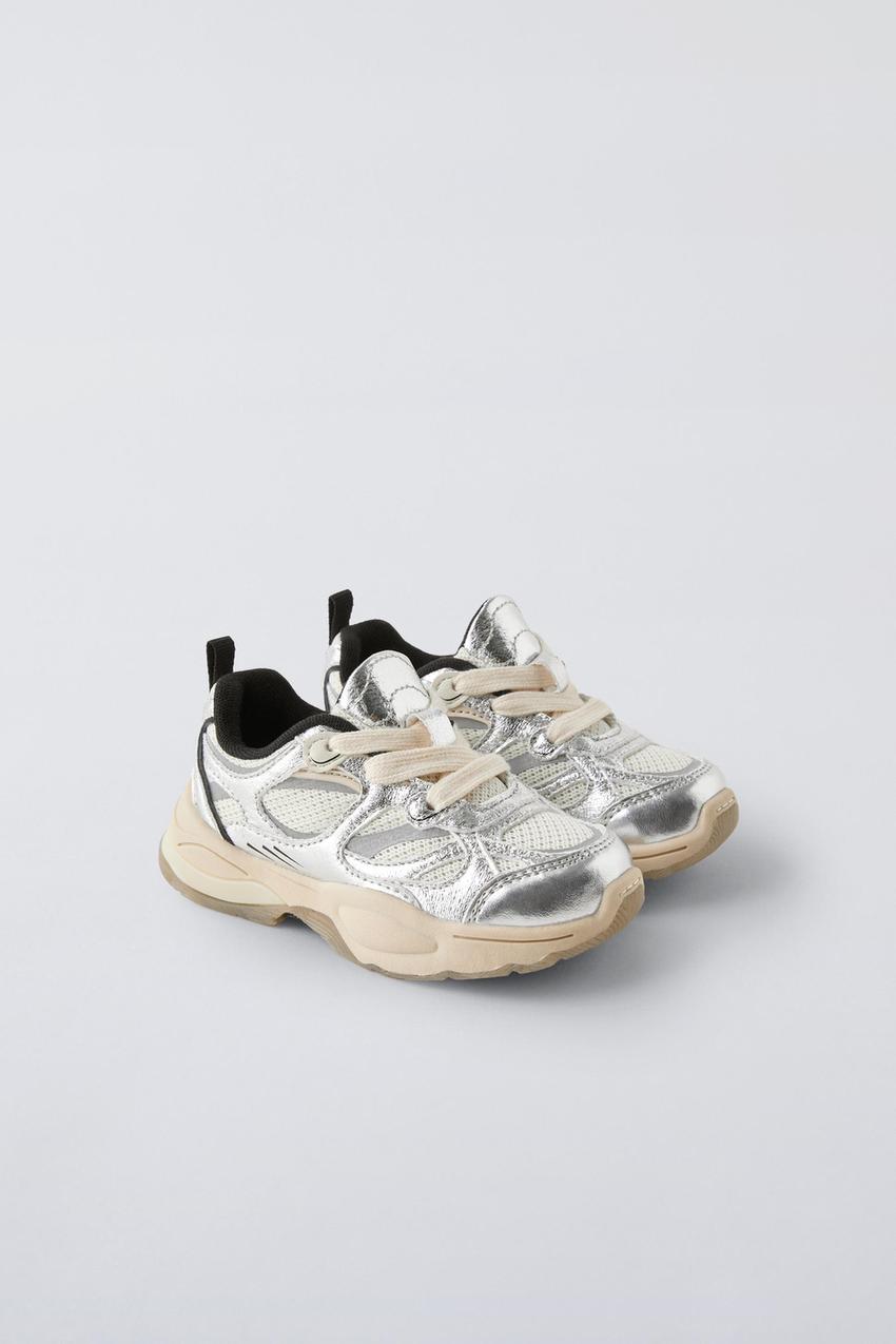 メタリックスニーカー - シルバー | ZARA Japan / 日本