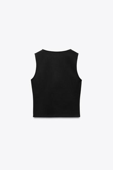 INTERLOCK VEST TOP - Black by Zara - Image 5