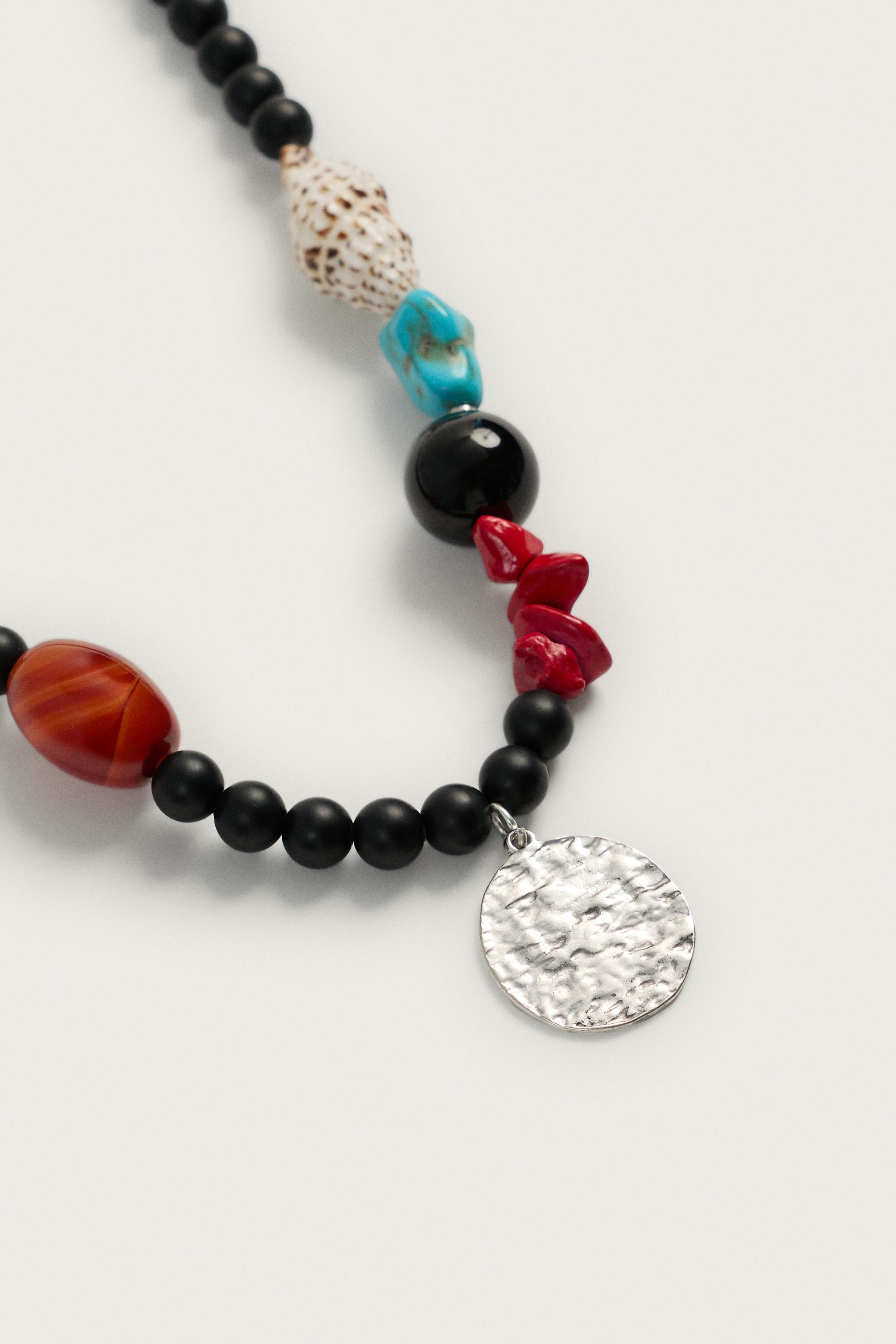 MIXED BEAD AND SHELL NECKLACE