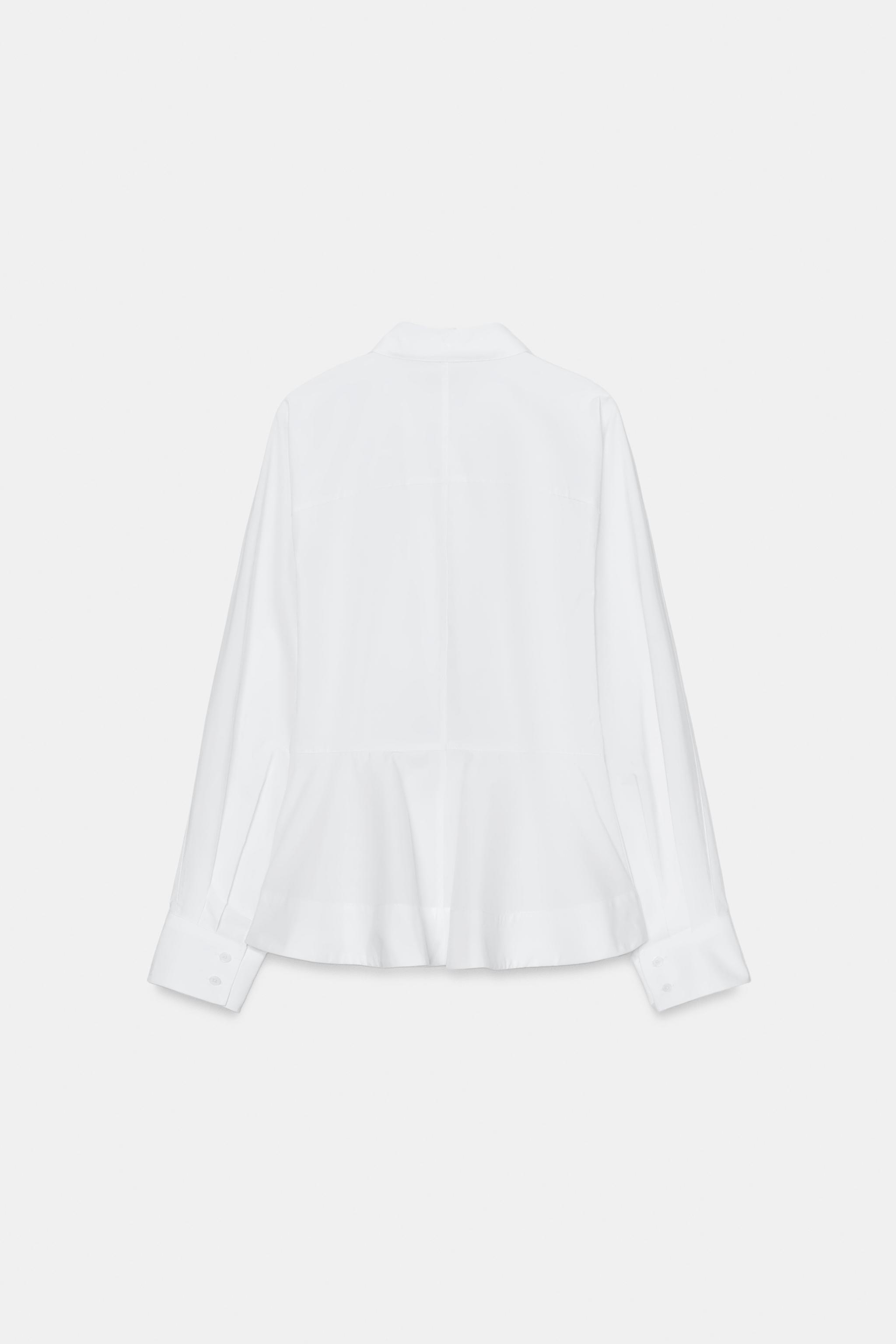 CHEMISE EN POPELINE À BASQUES