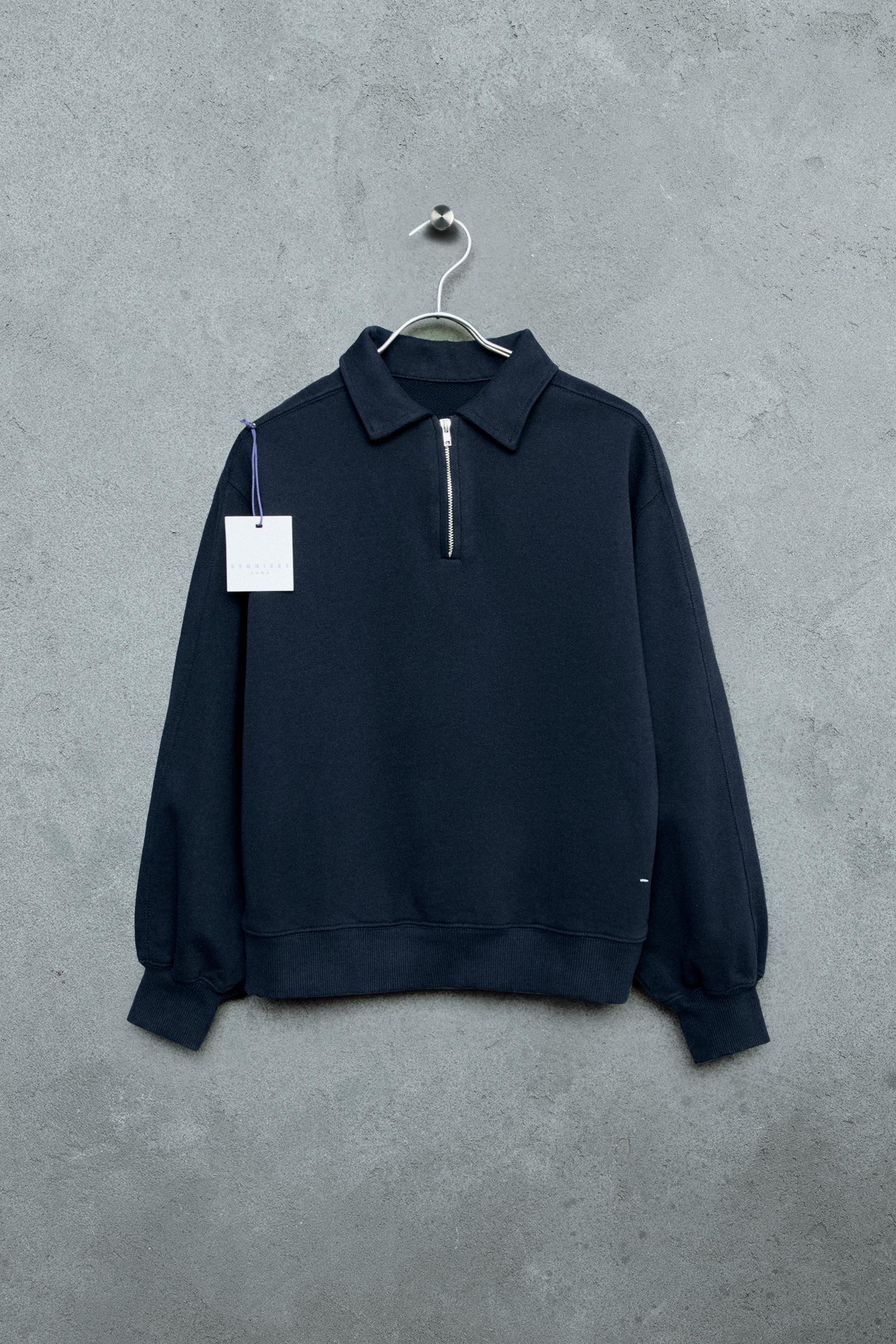 トップス main story Polo Sweatshirt - Phantom 6 STORIESZ - ZIP SWEATSHIRT POLO - Blue | ZARA United States