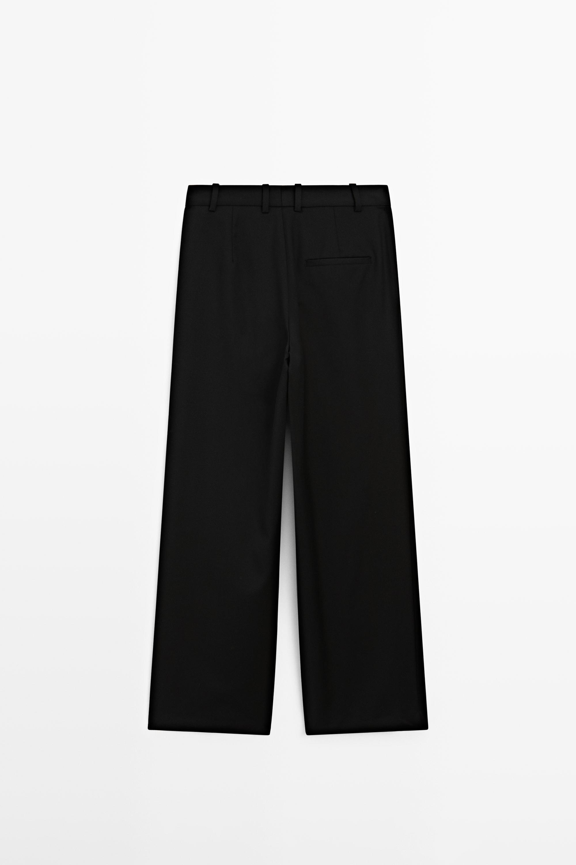 Extra fine wool pleated pants