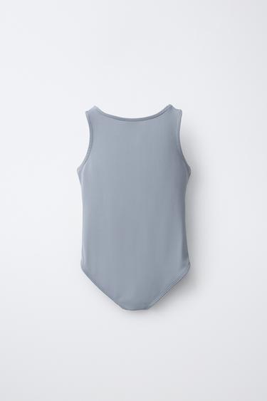 BODY EN POLYAMIDE AVEC NŒUD - Bleu de Zara - Image 1