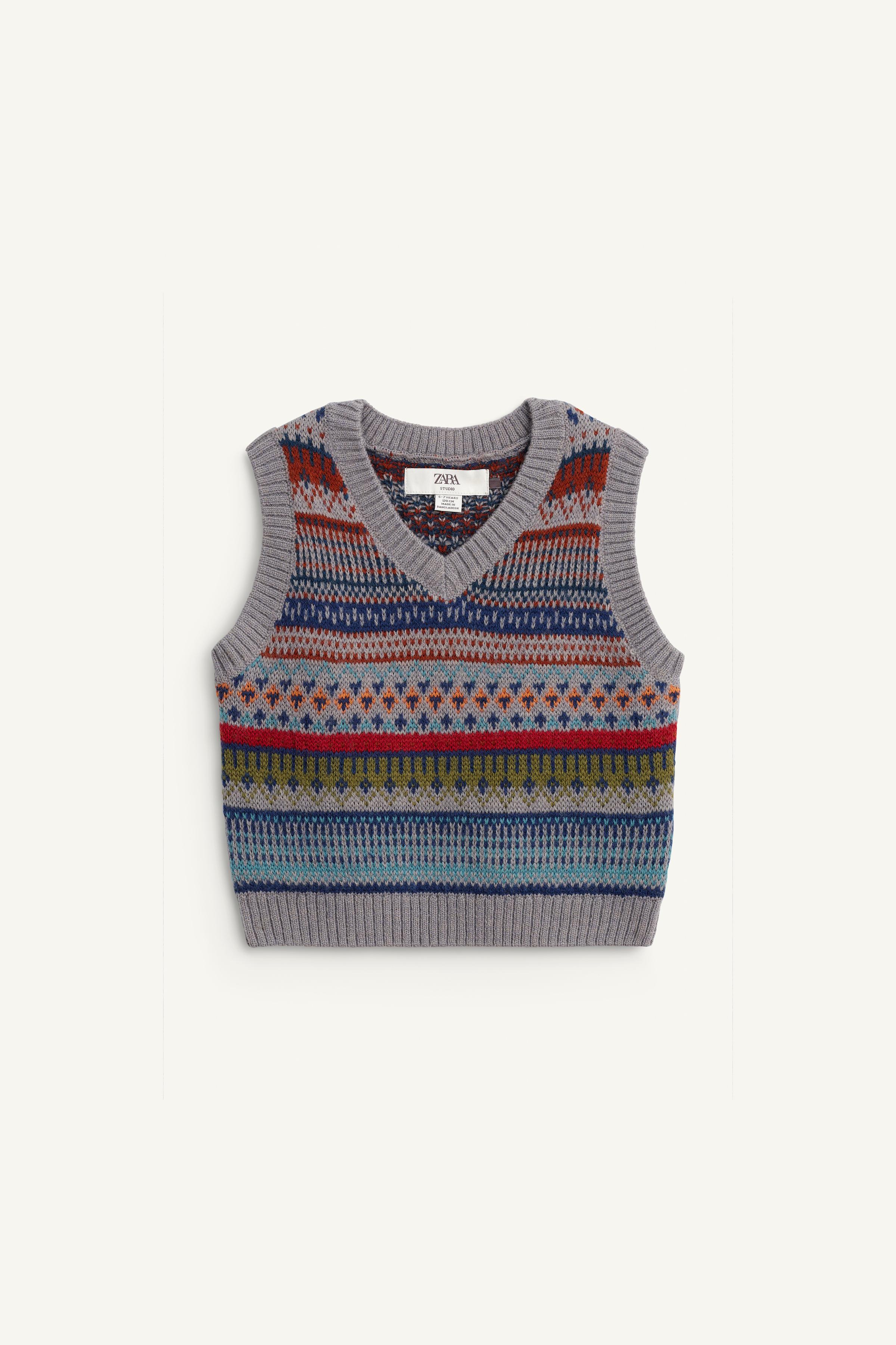 LIMITED EDITION WOOL BLEND GREEK KEY KNIT VEST
