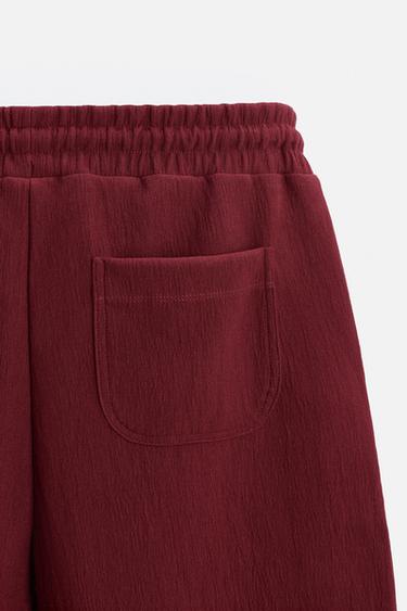 TEXTURED JOGGER BERMUDA SHORTS - Mid-red by Zara - Image 8