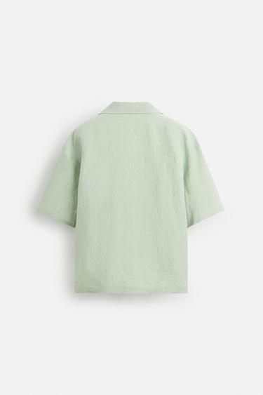 100% LINEN SHIRT - Turquoise by Zara - Image 7