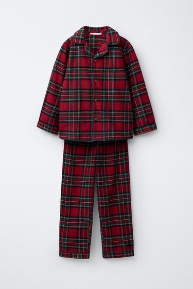 6-14 AÑOS/ PIJAMA FRANELA CUADROS - Rojo de Zara
