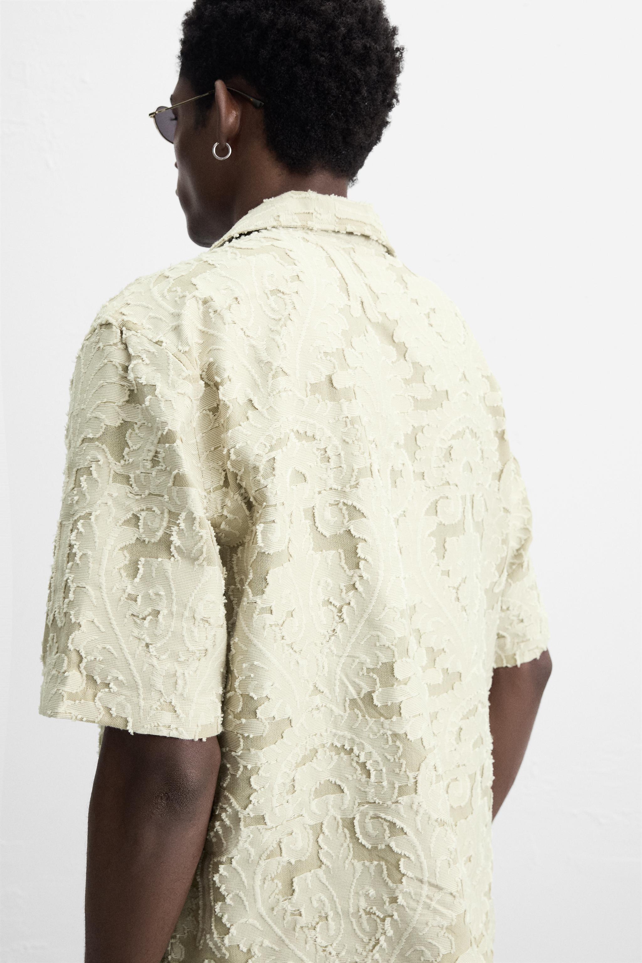 GEOMETRIC JACQUARD SHIRT - Khaki | ZARA United States