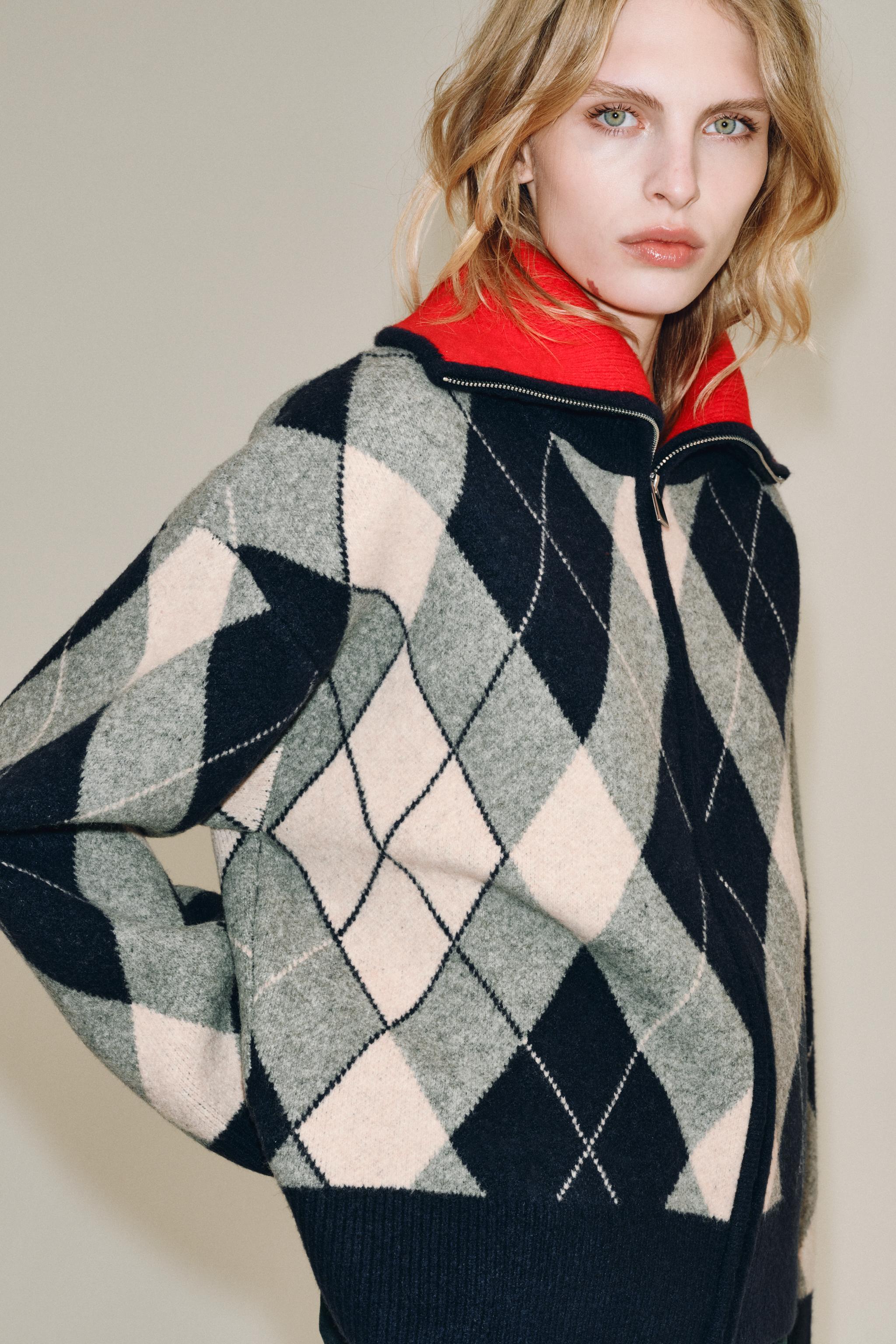 Argyle Cardigan by Zara