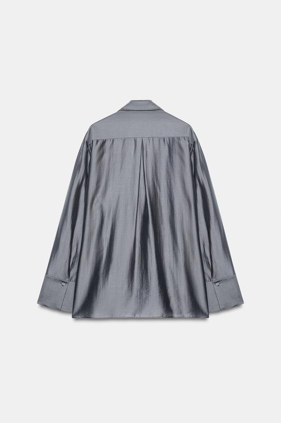 CHEMISE FLUIDE NŒUD ZW COLLECTION - Gris foncé de Zara - Image 7