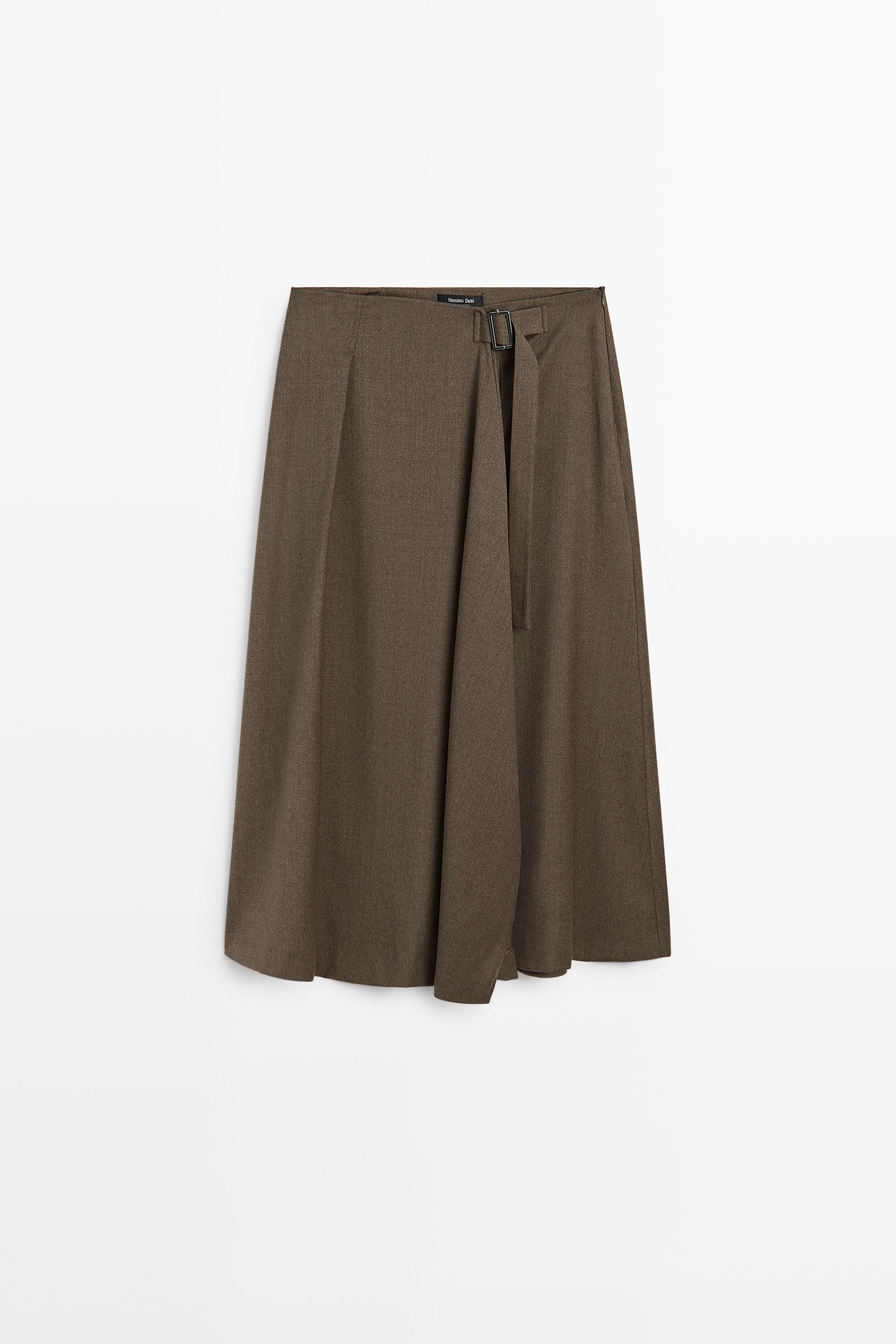 Jupe midi détail boucle