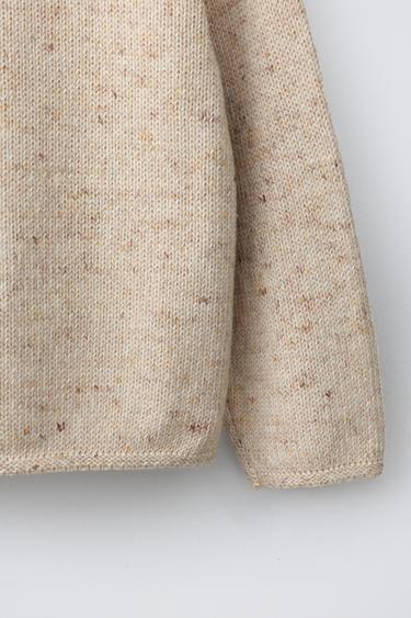 Flecked Polo Jumper - Light beige by Zara - Image 3