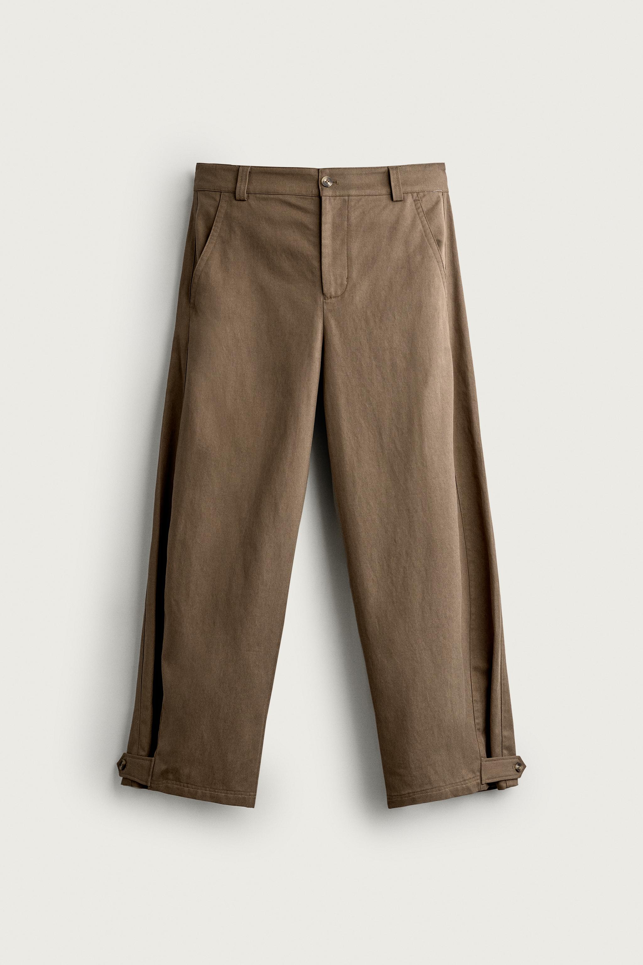 BALLOON FIT PANTS WITH TABS — Mink