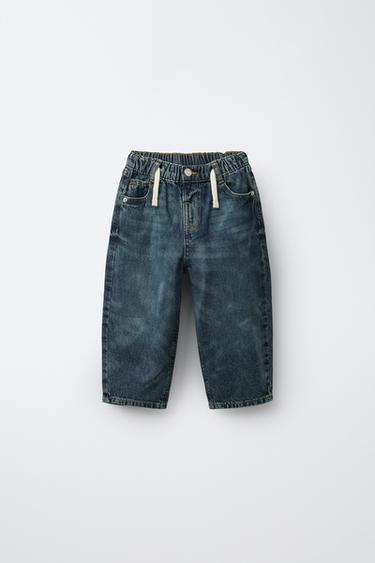 Zara 仿舊燈籠牛仔褲 - 藍色 - 圖片 0