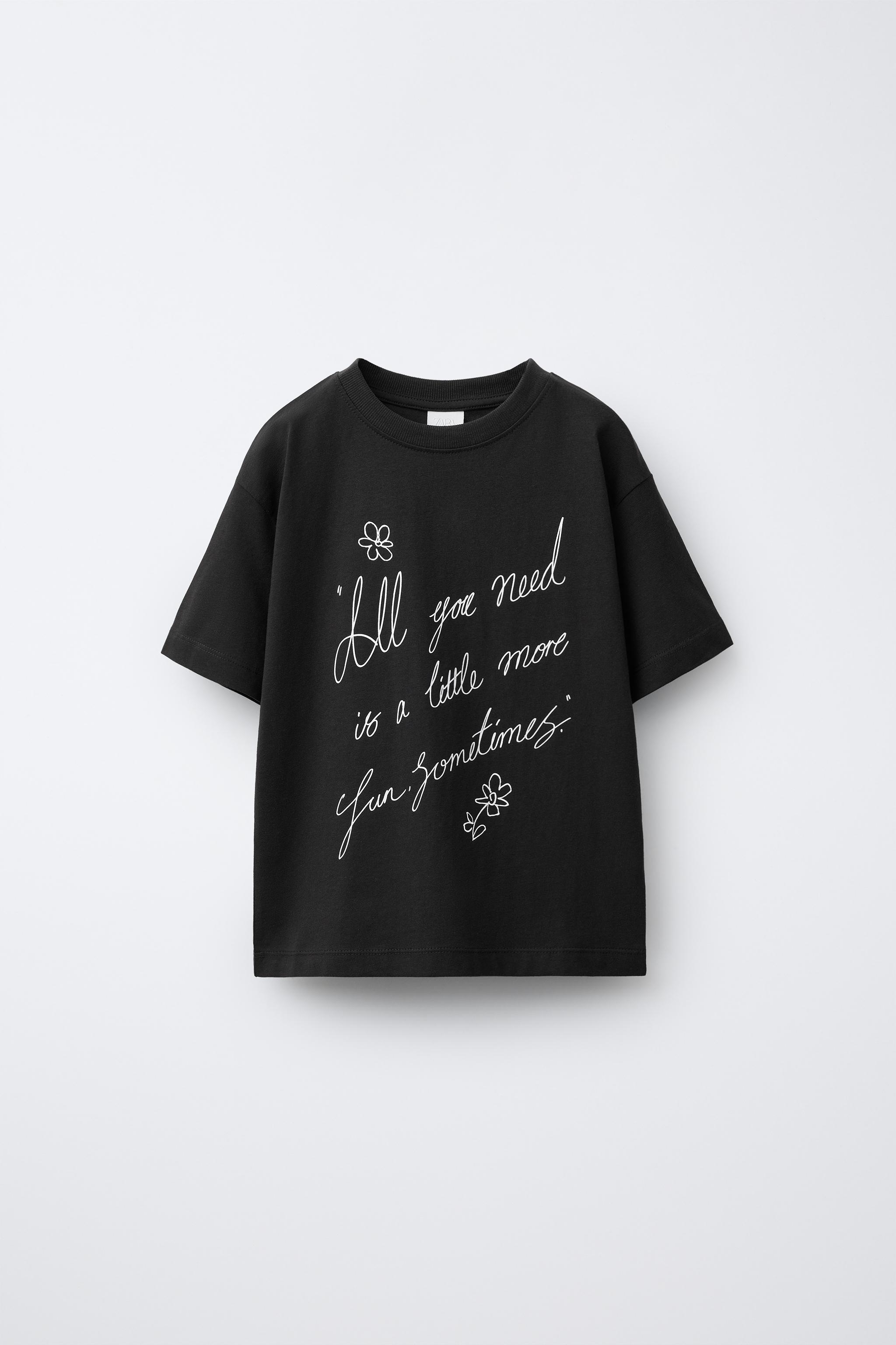 テキストプリントTシャツ ZARA テキストプリントTシャツ - メルカリ