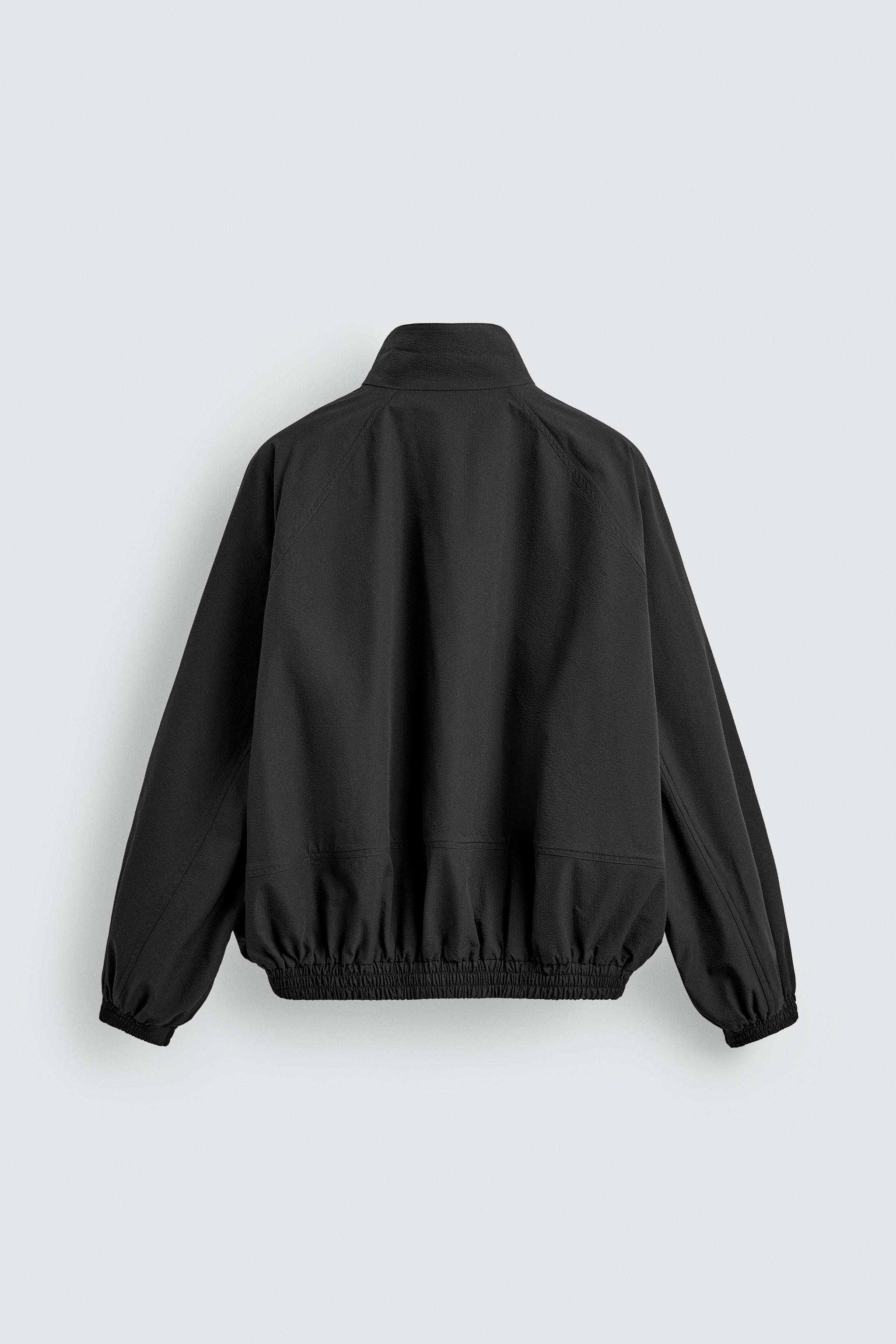 リラックスフィットテクスチャー素材ジャケット - ブラック | ZARA