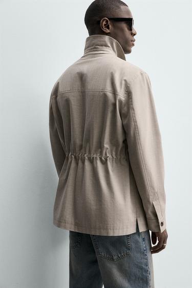 REGULAR FIT HERRINGBONE TEXTURED JACKET - Beige by Zara - Image 5